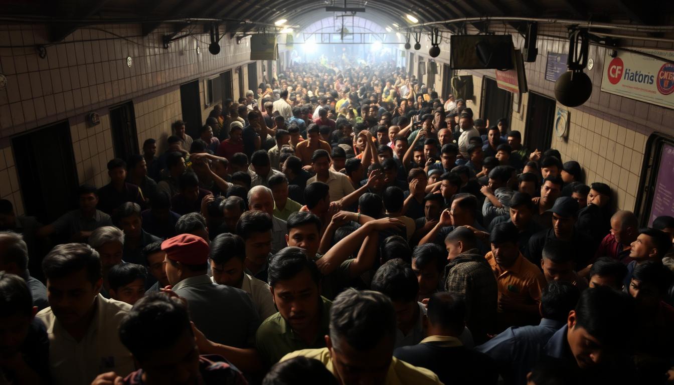 At least 18 people die in crowd crush at Delhi railway station